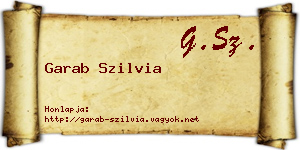 Garab Szilvia névjegykártya